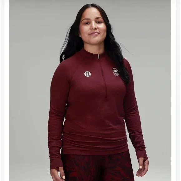 Lululemon Team Canada Swiftly Tech Half Zip 2.0 with COC logo - Picture 1 of 10